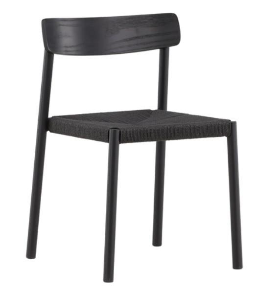 STUHL MALMÖN - Schwarz, Design, Naturmaterialien/Holz (51.5/79/54cm) - Livetastic
