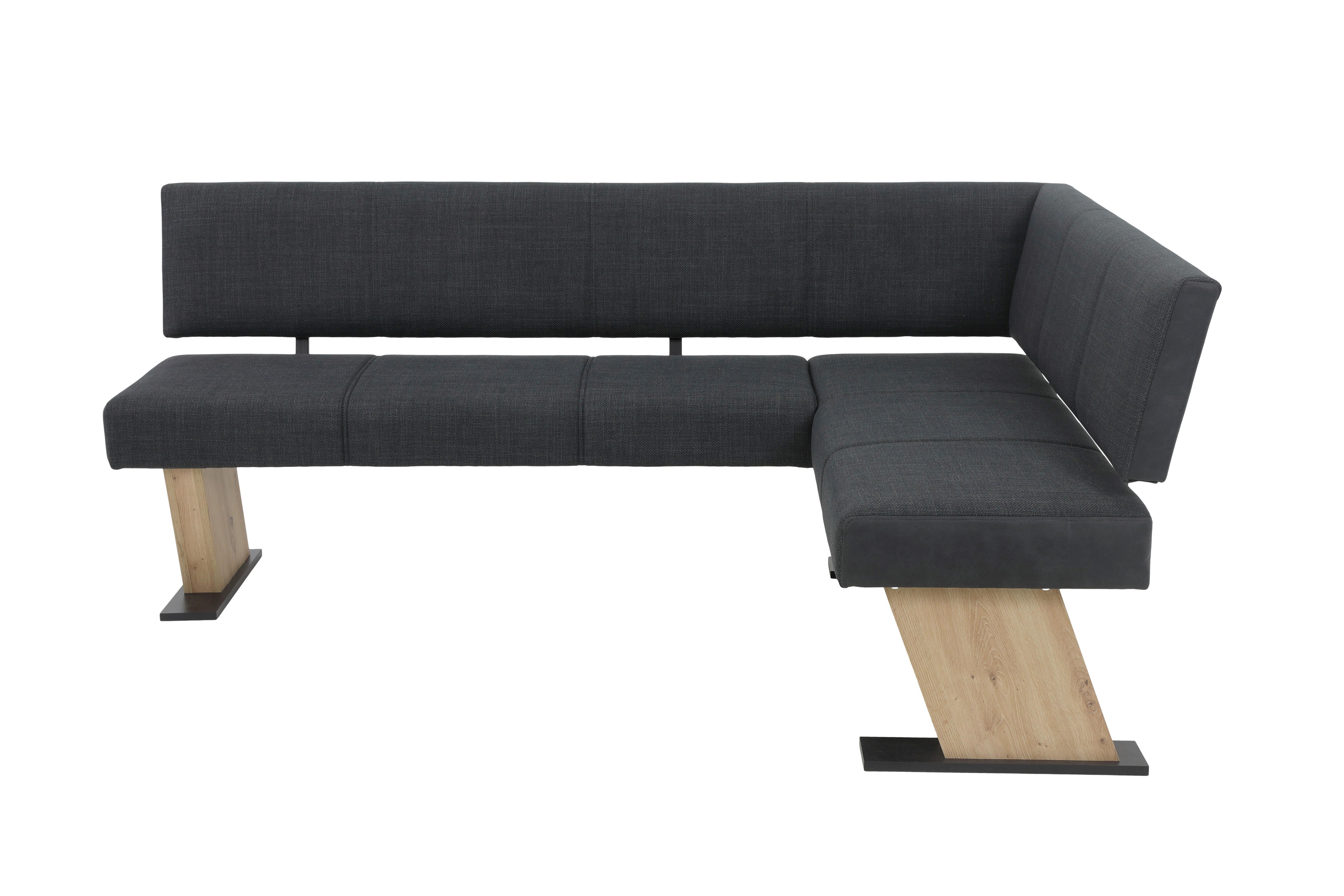 ECKBANK LYON LEB - Anthrazit/Eiche Artisan, MODERN, Holzwerkstoff/Textil (210/87cm) - P & B