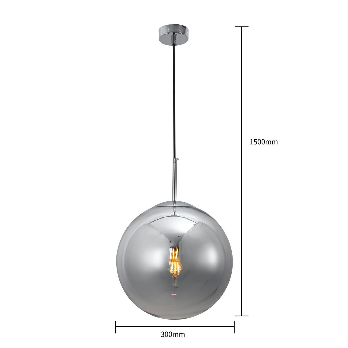 Hängeleuchte Lp-2844/1p_palla - Chromfarben, Konventionell, Glas (30/150/30cm)