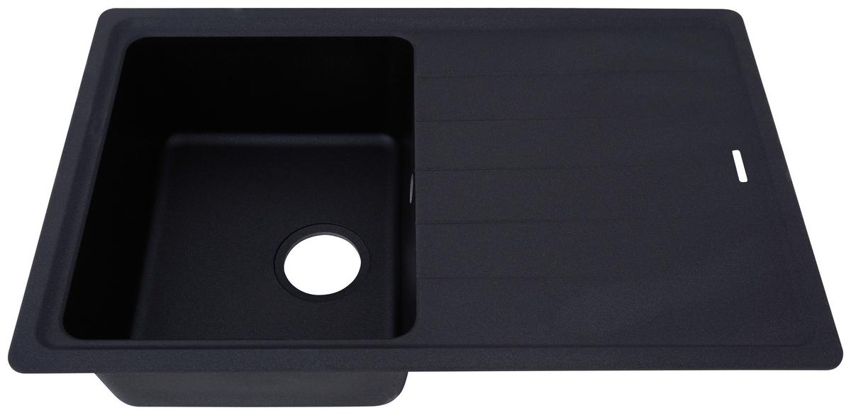 Granitspüle Columbia ca. 78x18,5x50 cm Schwarz - Schwarz, Trend, Stein (78/18,5/50cm) - Respekta