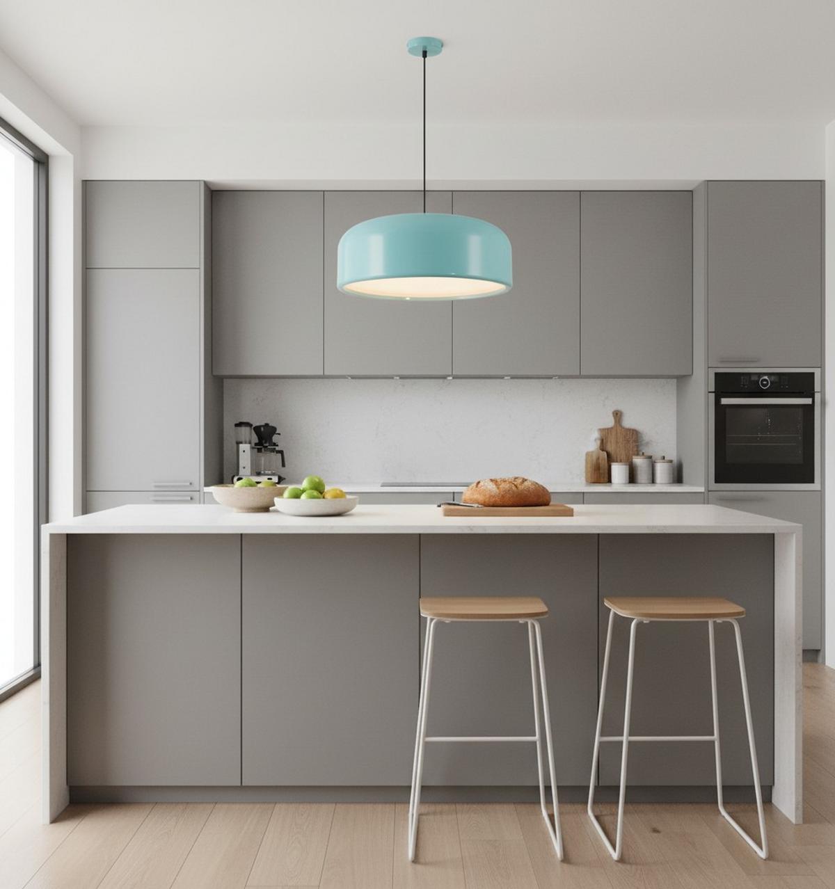 LAMPA WISZĄCA FRANKA - niebieski, Lifestyle, tworzywo sztuczne/metal (48/120cm) - Collet's Monde