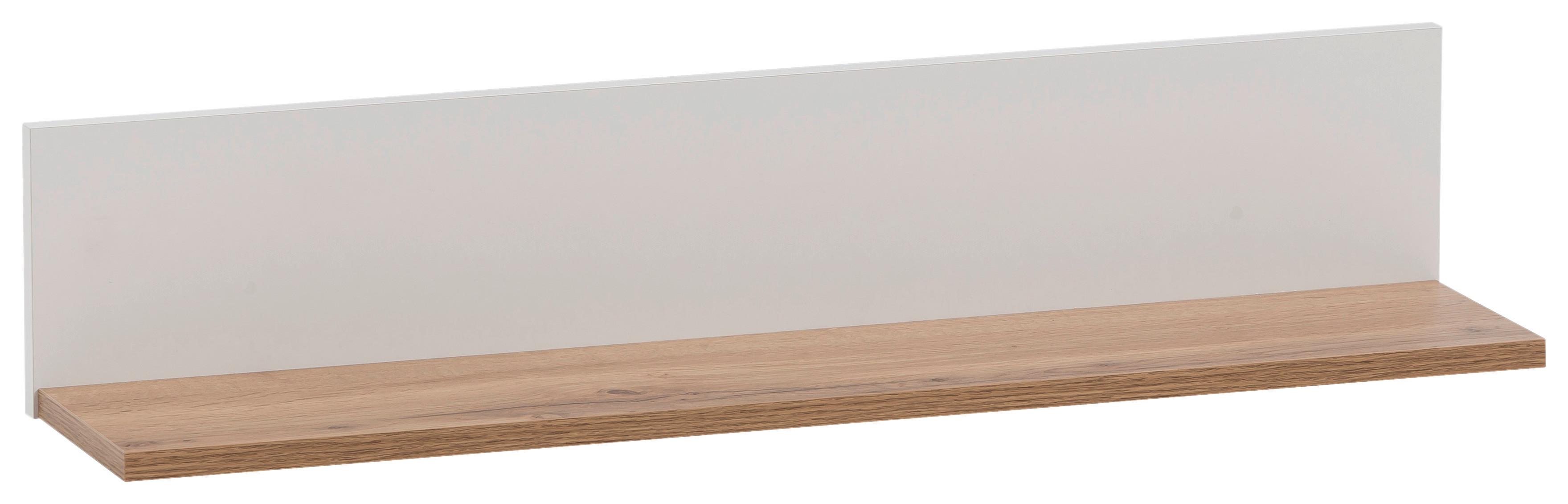 Wandregal Jelda Weiß/Eiche Wotan - Eiche Wotan/Weiß, MODERN, Holzwerkstoff (80/15,7/17,3cm) - MID.YOU