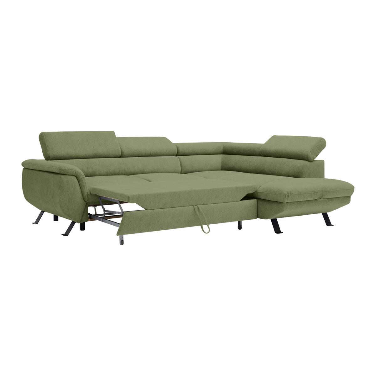 Kutna Garnitura Raven - maslinasto zelena/crna, Moderno, tekstil/metal (257/76-92/96cm) - Modern Living