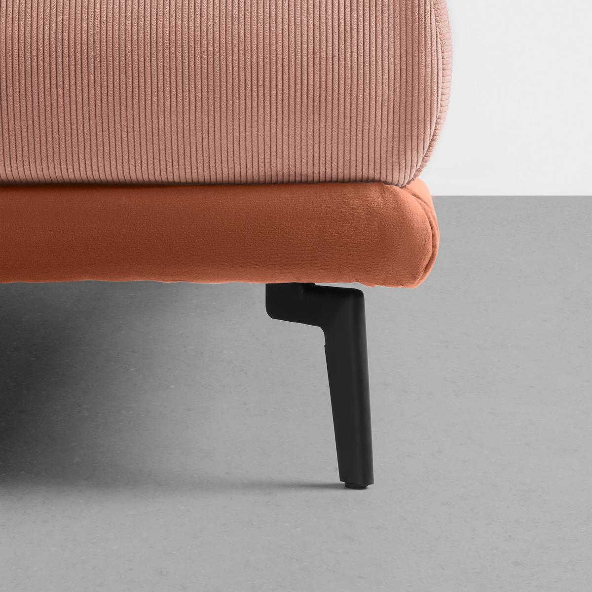 Ecksofa Nuovo Koralle - Koralle/Schwarz, MODERN, Textil/Metall (245/72-113/190cm) - Mömax