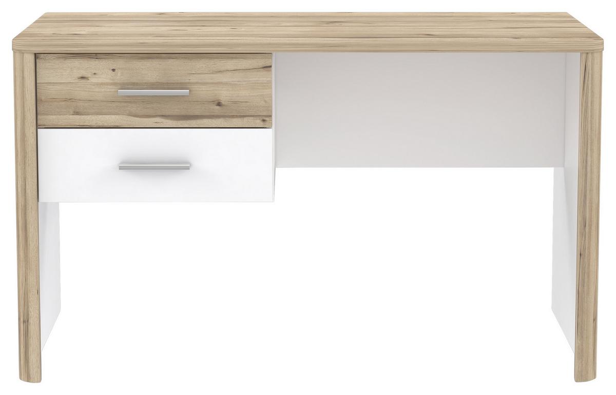 Pisalna Miza Tess, Bela, Barva Hrasta - barve hrasta/bela, Moderno, kovina/leseni material (125/60/73,8cm) - Xora