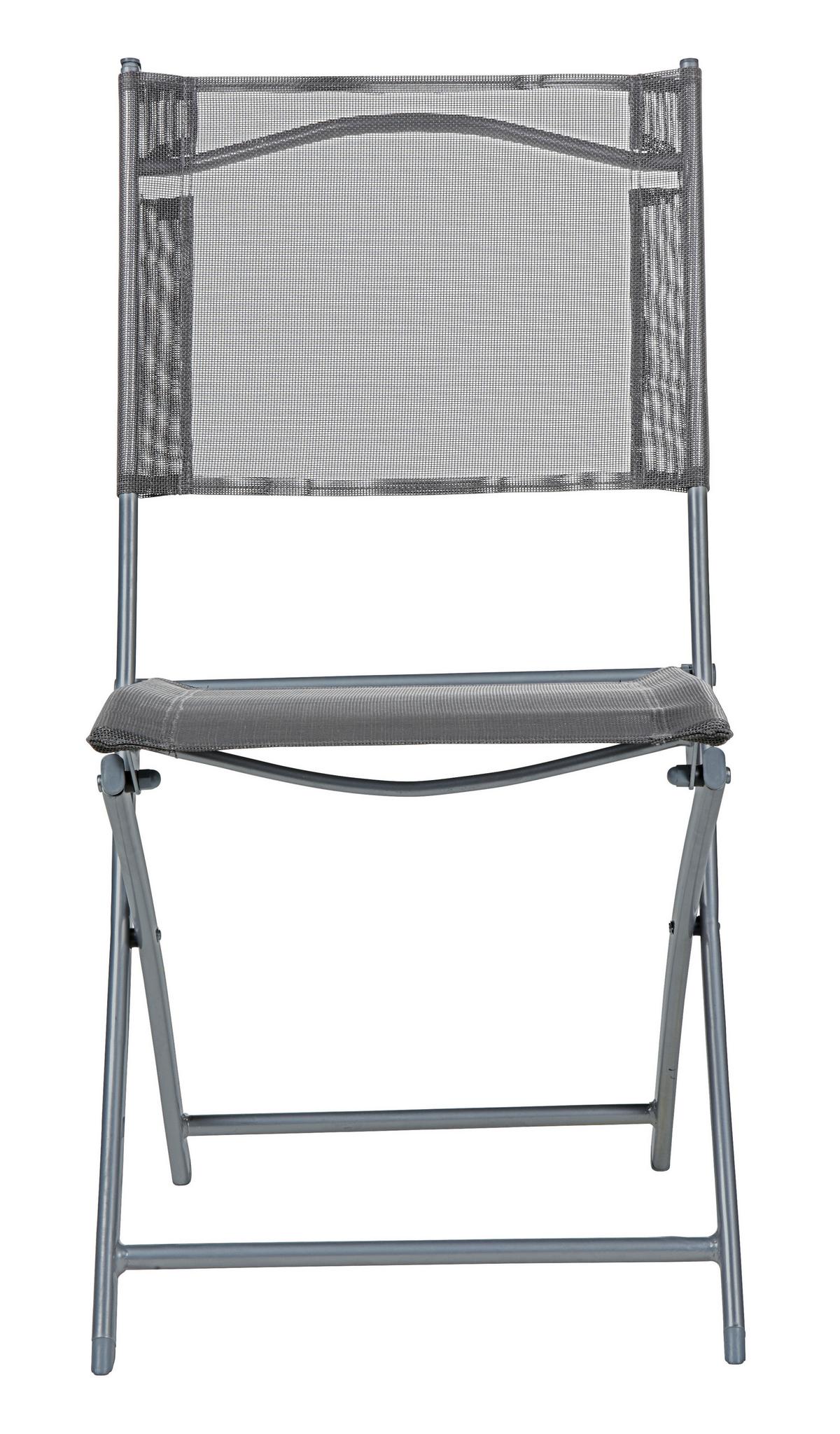 Gartenstuhl Rüdiger Grau aus Stahl - Anthrazit/Hellgrau, Kunststoff/Textil (45/83/50cm) - Mömax