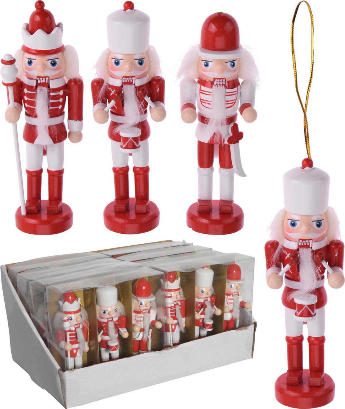 Diótörő Figura Szett Red&white - piros/fehér, fa (12,5cm)