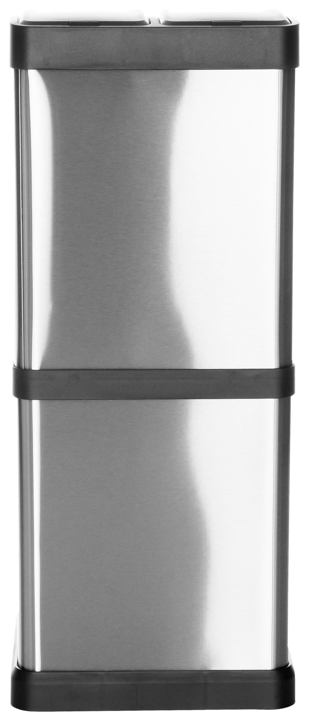 Koš Za Smeti Clean Vii, 32 L, Srebrna - srebrne barve/črna, Basics, kovina/umetna masa (32/78/32cm) - MID.YOU