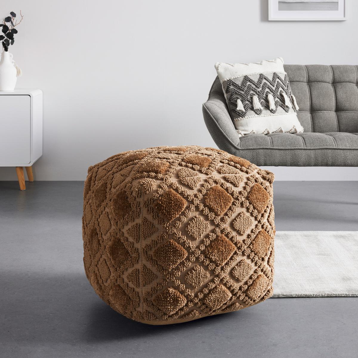 Tabure Tamara, Bež, Snemljiva Prevleka - bež/naravne barve, Trendi, tekstil (45/45/45cm) - Premium Living