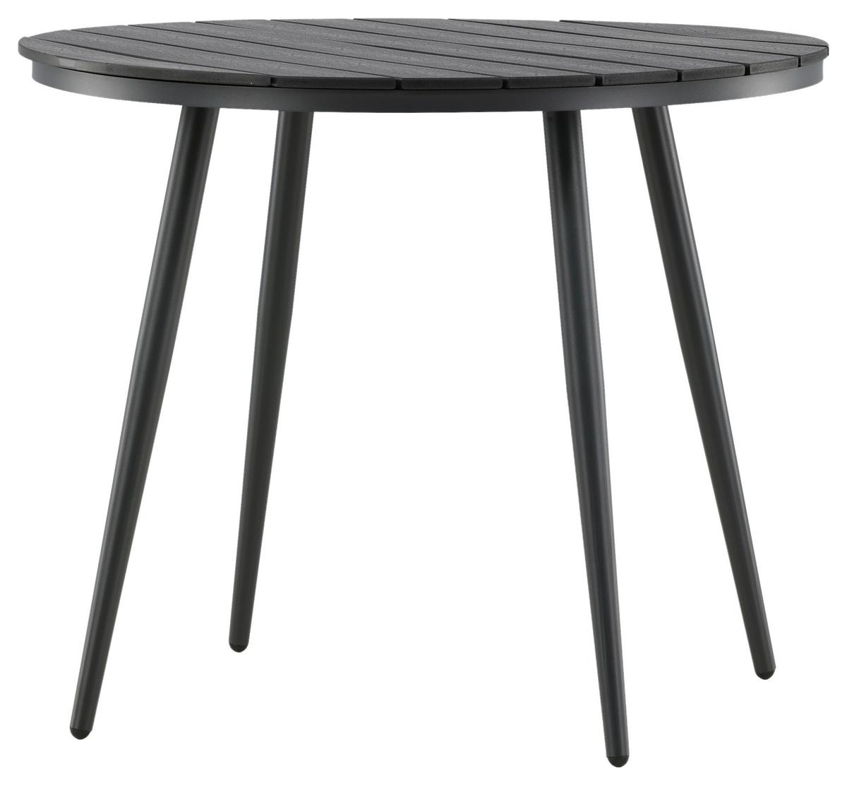 Gartentisch Break ca. 90x90 cm Schwarz - Schwarz, KONVENTIONELL, Kunststoff/Metall (90/74cm) - Gardenson