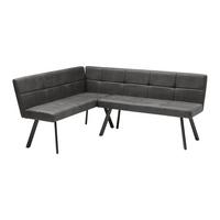 Eckbank Cooper Grau - Schwarz/Grau, MODERN, Textil/Metall (150/85/190cm) - Mömax