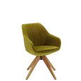 Naslanjač Chill - zelena/hrast, tekstil/les (60/83/50/65cm) - Modern Living
