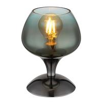TISCHLEUCHTE 15548T4 - Klar/Schwarzchrom, Trend, Glas/Metall (15/20.5cm) - Globo