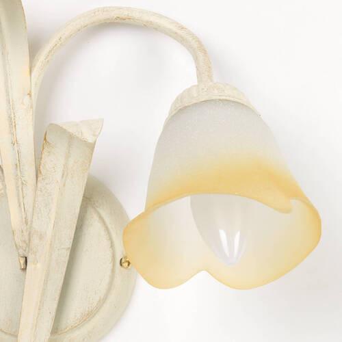 Wandleuchte Lucrezia Avorio Weiß/Hellbraun max. 6 Watt - Hellbraun/Weiß, KONVENTIONELL, Glas/Metall (40/20/58cm)