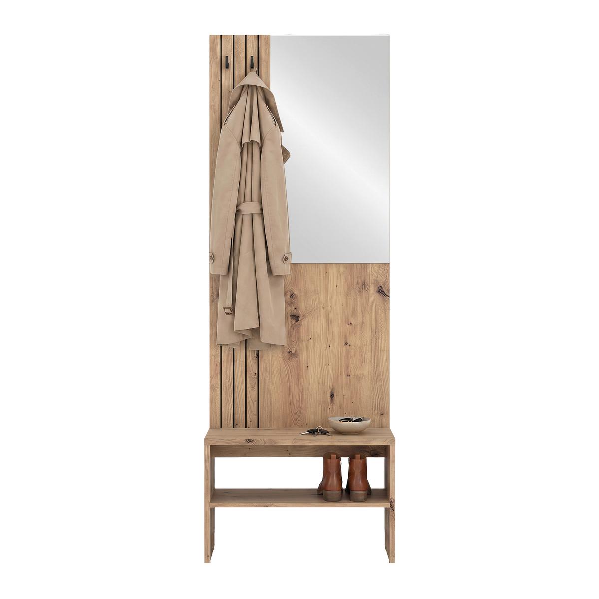 Ansamblu De Hol Charlie - stejar Artisan, Konventionell, material pe bază de lemn (60/180/37cm) - Modern Living