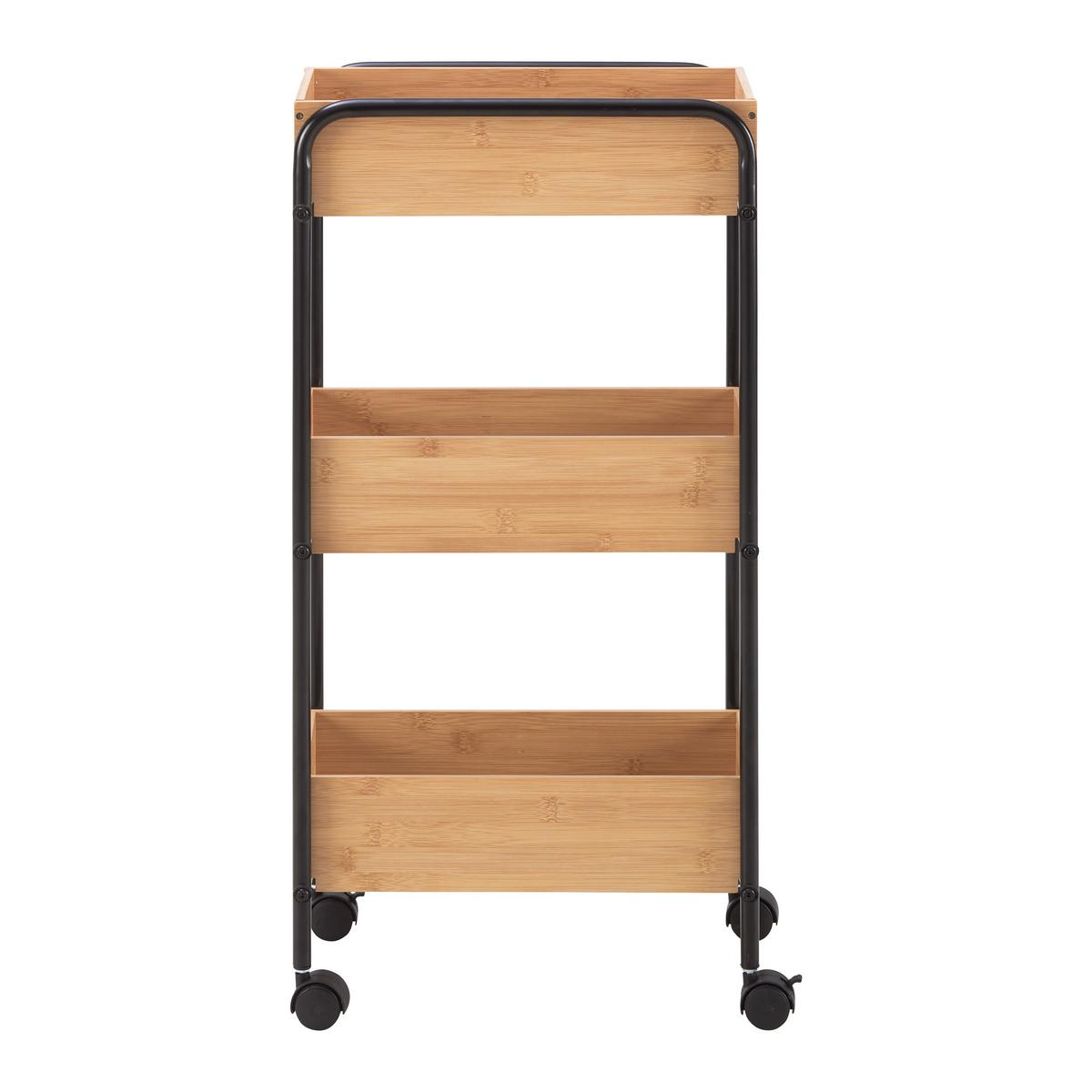 Allzweckwagen Vicky Naturfarben/Schwarz - Schwarz/Naturfarben, MODERN, Naturmaterialien/Kunststoff (40/81,5/23cm) - Mömax