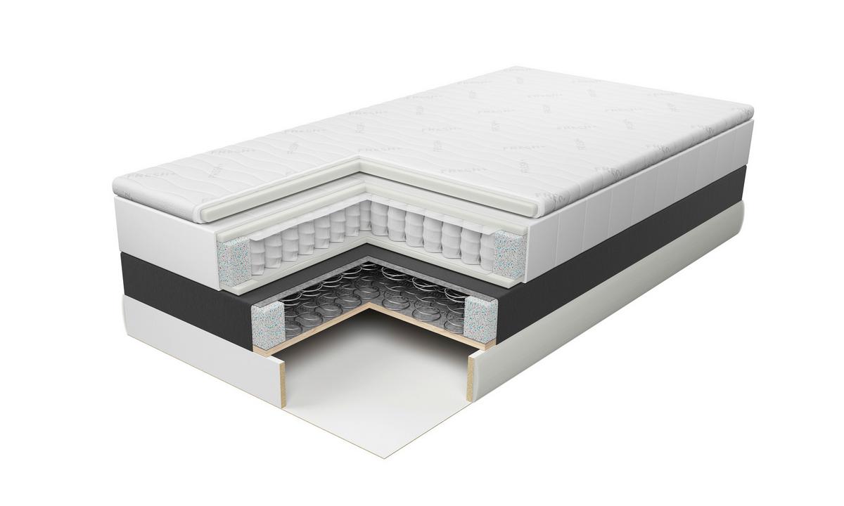 Boxspringbett Cordoba ca. 180x200 cm Grün - Schwarz/Grün, MODERN, Holz/Kunststoff (180/200cm) - MID.YOU