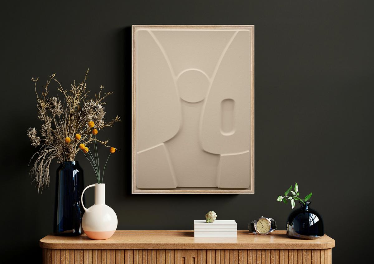 Slika Antonio - svetlo rjava/barve hrasta, umetna masa/leseni material (50/70cm) - Modern Living