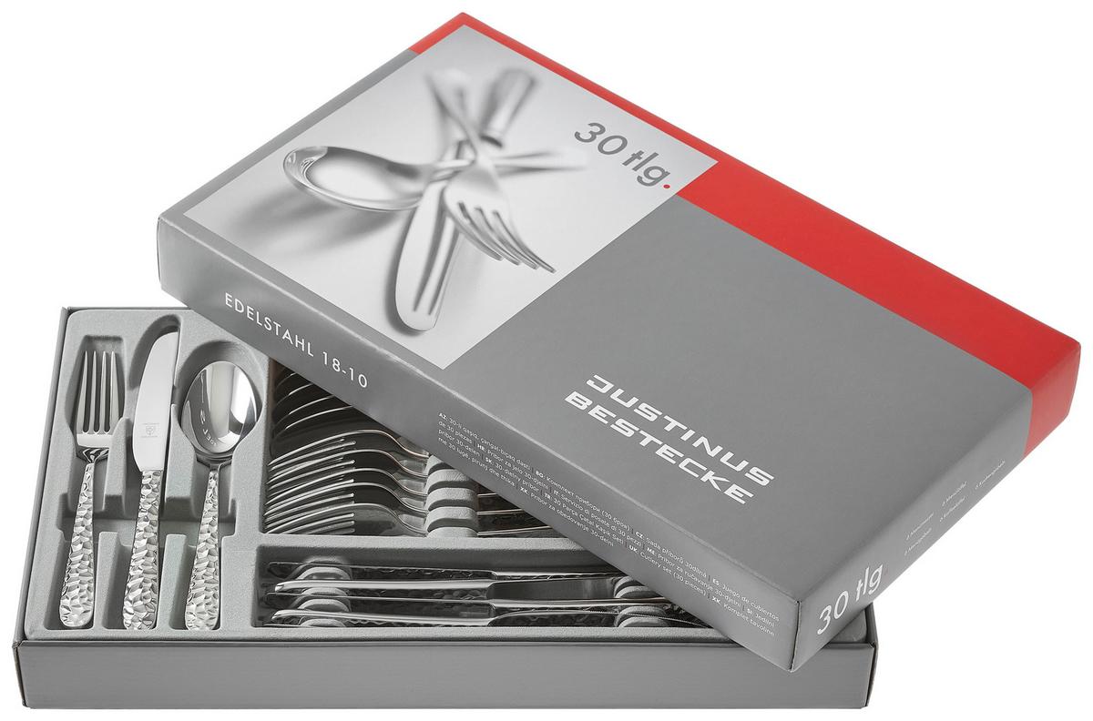 ZESTAW SZTUĆCÓW 630-370 - kolor stalowy, Basics, metal (43/25/5cm) - Justinus