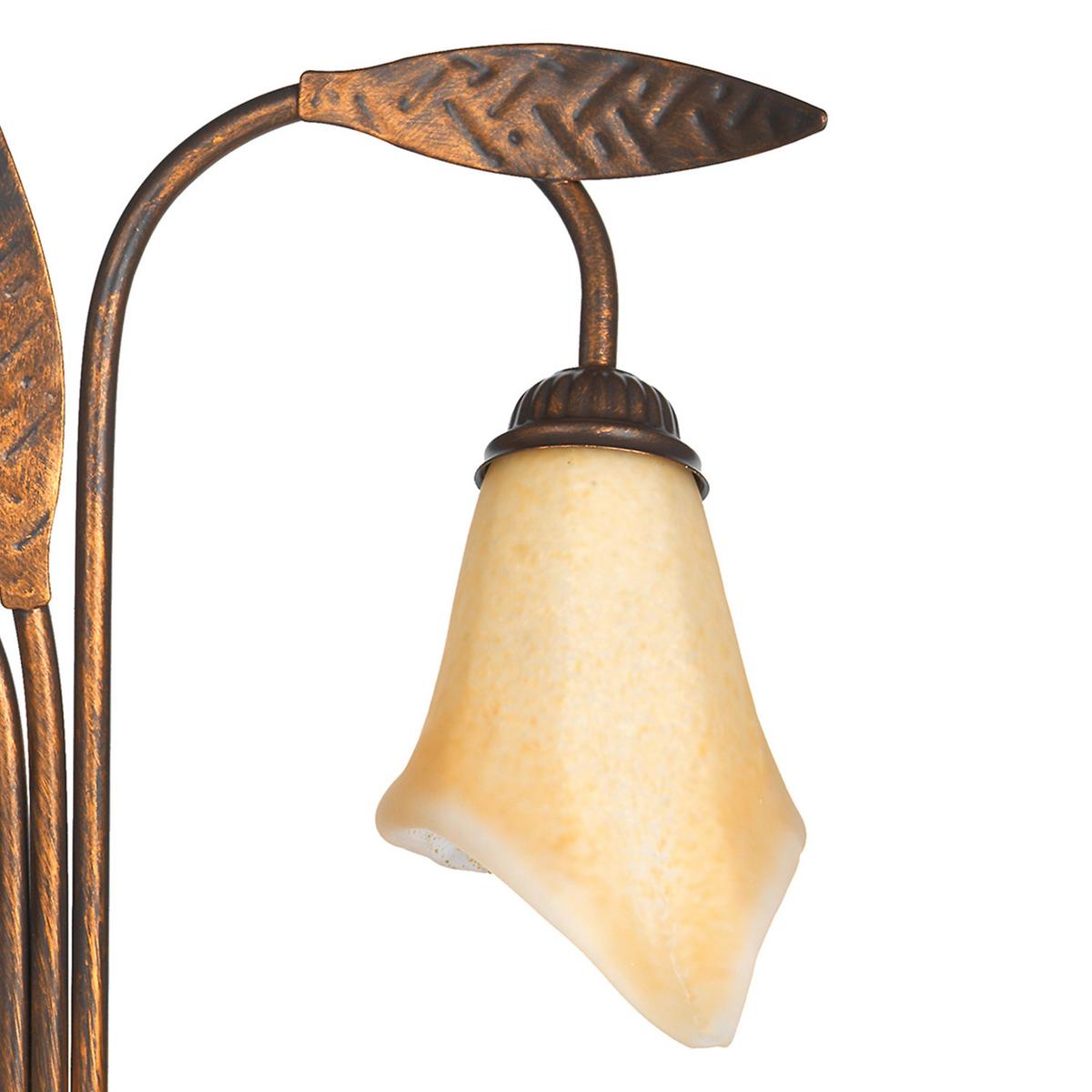 Wandleuchte Alga Bronzefarben max. 6 Watt - Bronzefarben, KONVENTIONELL, Glas/Metall (40/24/70cm)