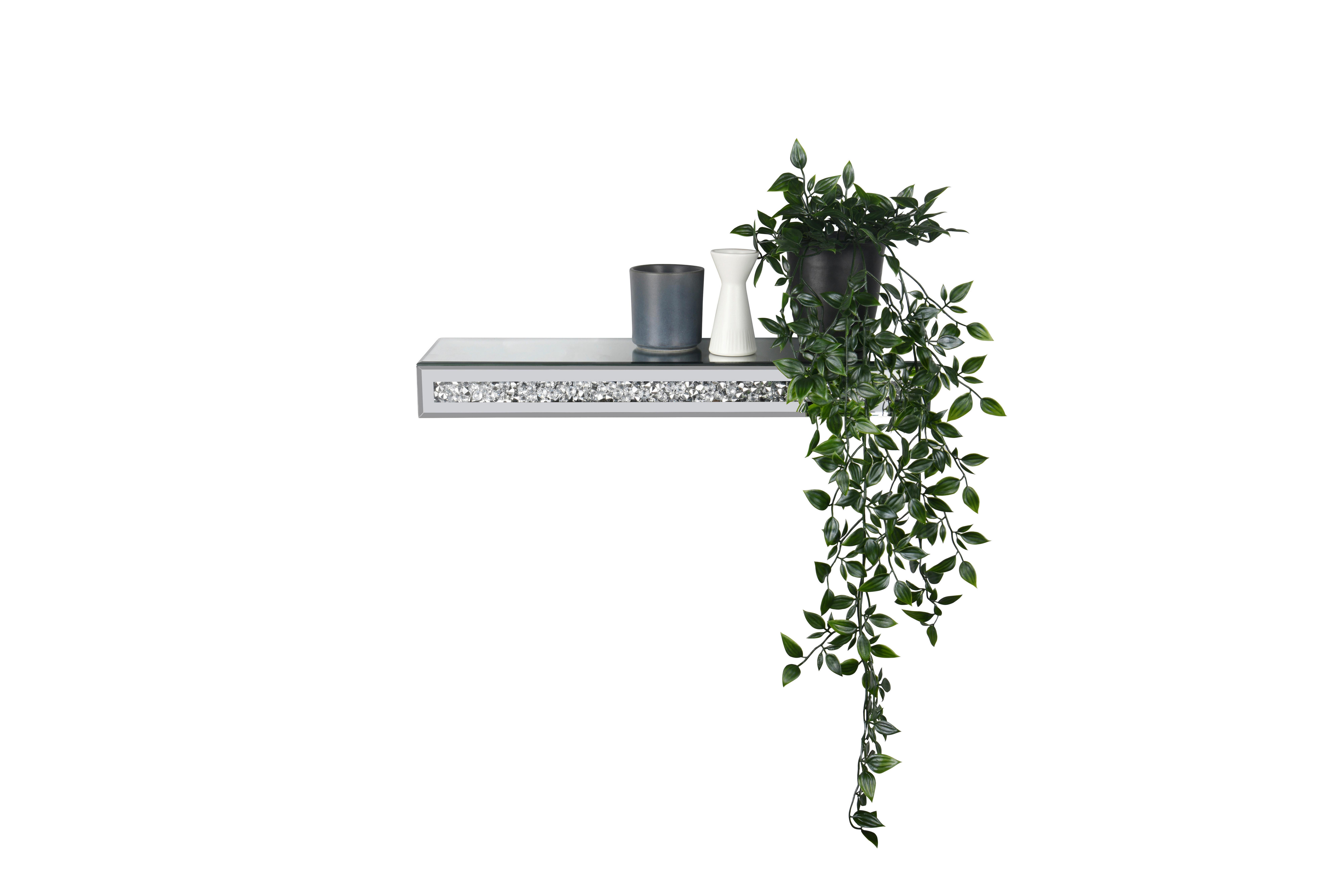 VÄGGHYLLA ZOE -SB- - silver, Lifestyle, glas/plast (50/5,5/15cm) - Mömax