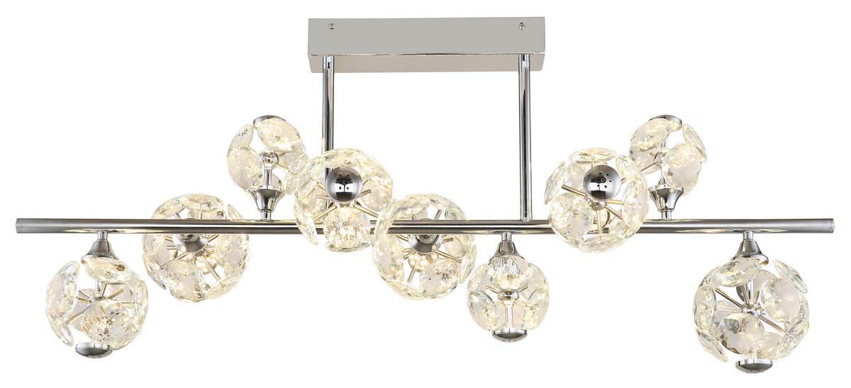LED-DECKENLEUCHTE 16047-9DC VIRINA - Klar/Chromfarben, Konventionell, Glas/Metall (101/34,5/45cm) - Globo