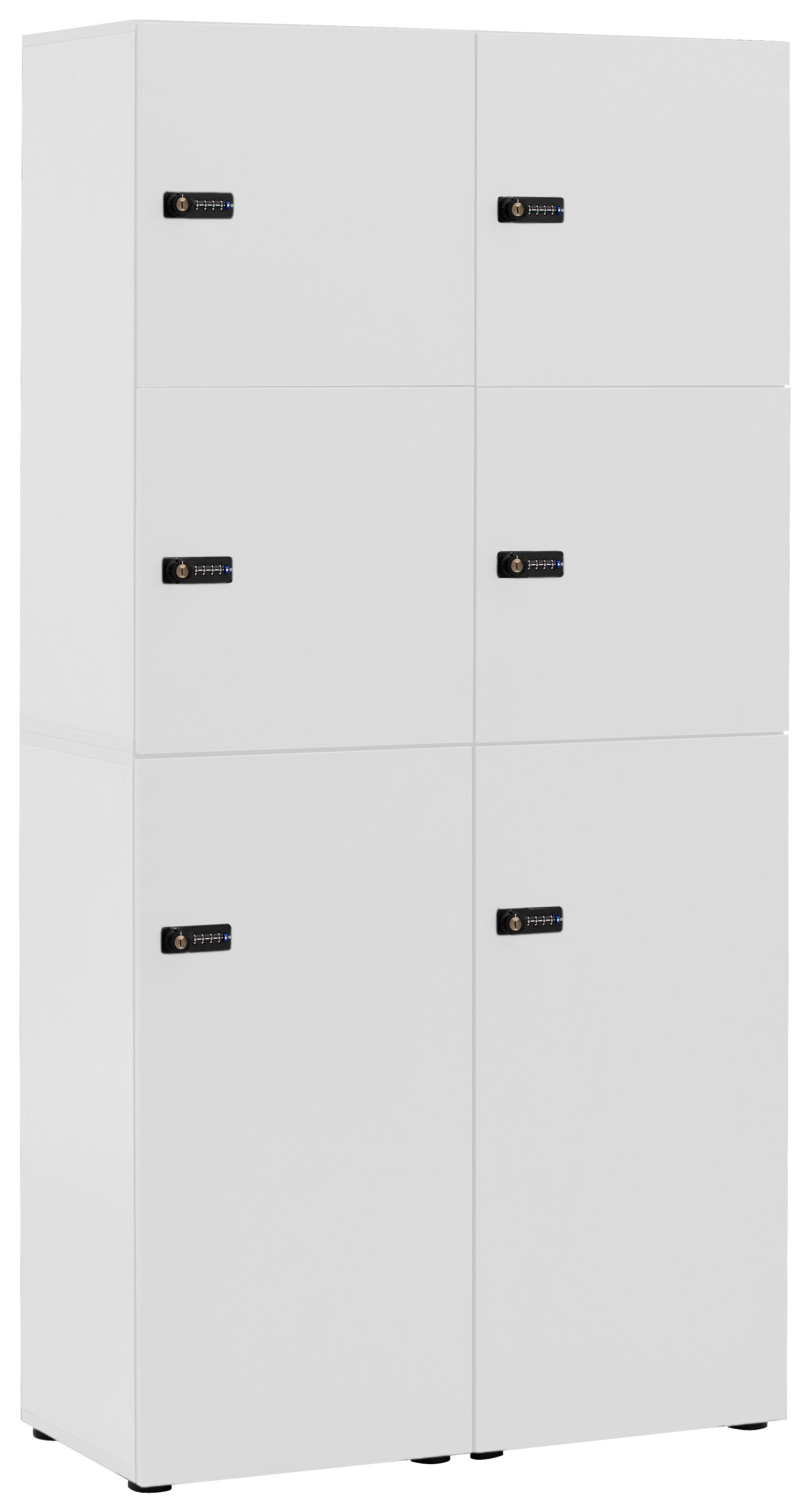 Garderobna Omarica Locked, Bela - bela, Design (90,8/185,2/40,65cm) - MID.YOU