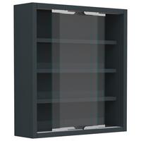 Viseča Vitrina Agisa S, Siva - srebrne barve/antracit, Moderno, steklo/leseni material (37/40/10cm) - MID.YOU