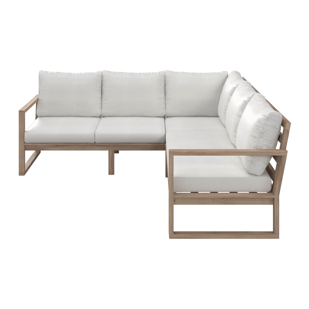 Dining-Loungeset Anouk Creme Holz/Outdoorstoff - Creme/Grauweiß, MODERN, Holz/Textil (194/67/71cm) - Bessagi Garden