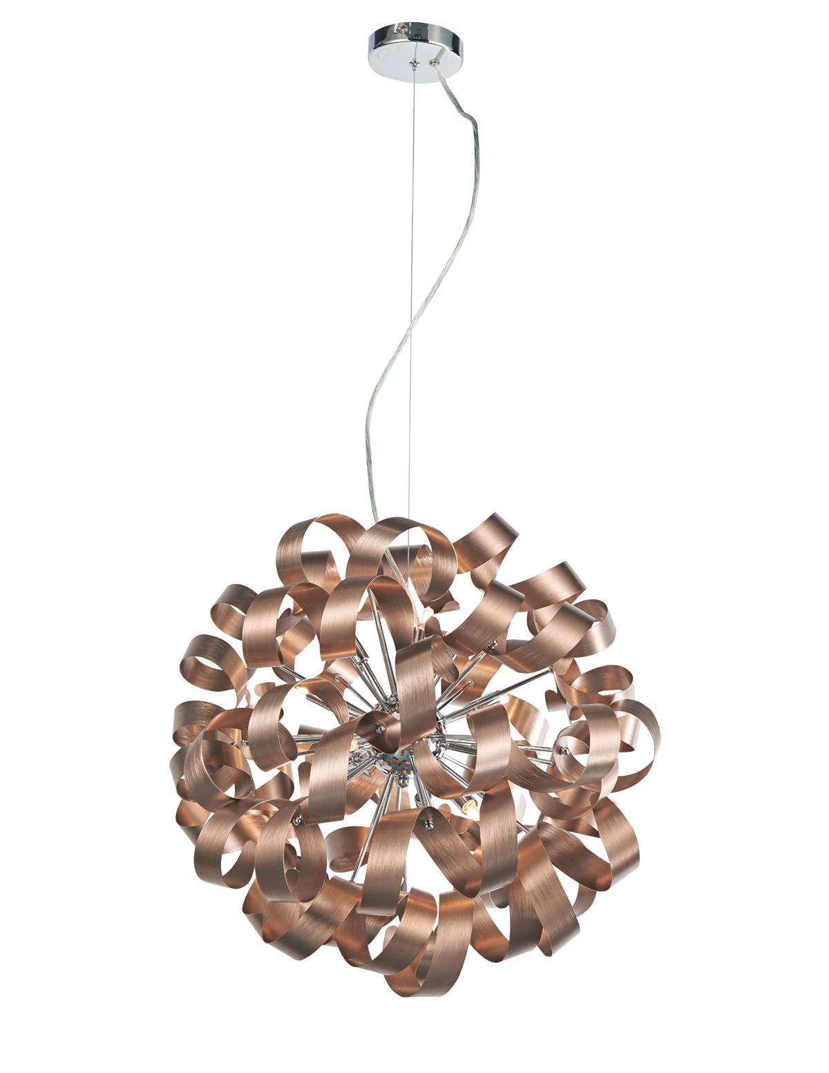 LAMPA WISZĄCA CURLY - kolor miedziany, Design, metal (60/180cm) - Ambiente