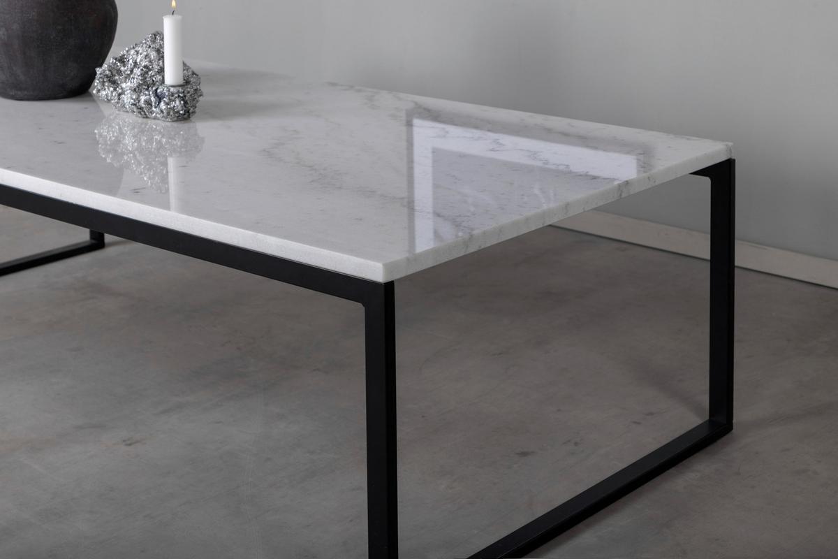 COUCHTISCH ESTELLE - Schwarz/Weiß, Design, Stein/Metall (120/60/36cm) - Livetastic