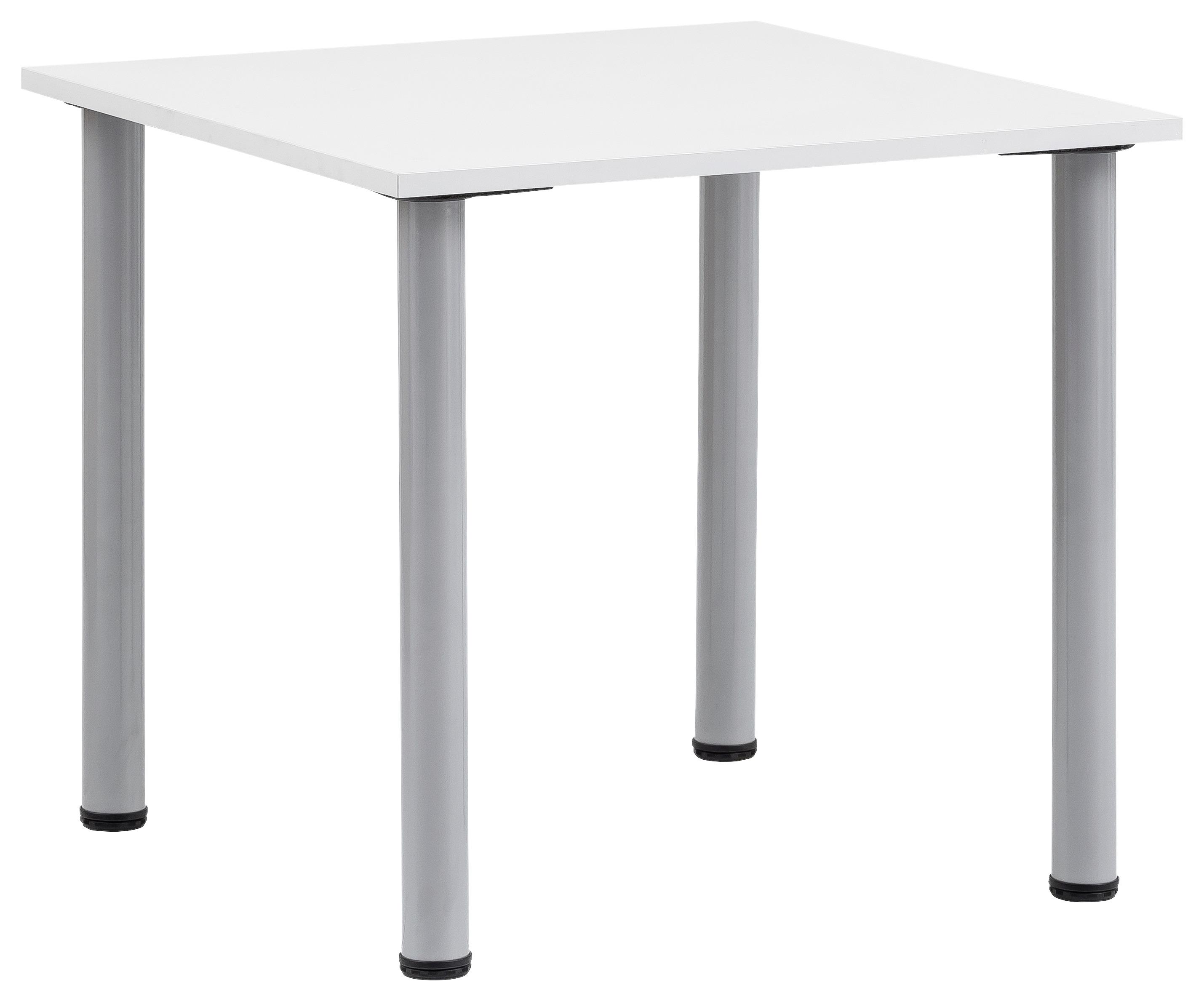 Konferenztisch "Serie 1500" ca 80x80 cm , hellgrau - Silberfarben/Hellgrau, KONVENTIONELL, Holzwerkstoff/Metall (80/80/73,2cm) - MID.YOU