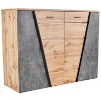 Komoda Venedig - barve kroma/siva, Moderno, umetna masa/leseni material (160/110/40cm) - Mömax