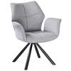Armlehnstuhl Antonia Grau - Schwarz/Grau, MODERN, Textil/Metall (45/88/62cm) - Mömax