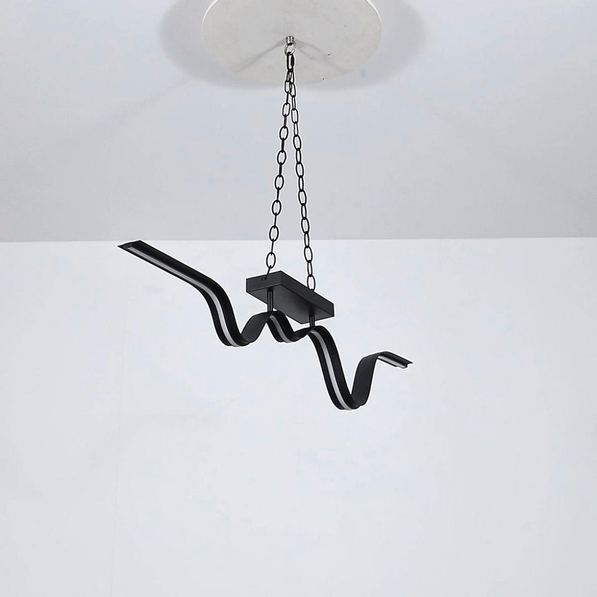 LAMPA SUFITOWA BEATRIX - czarny, Trend, tworzywo sztuczne/metal (100/8/20,5cm) - Collett's Monde