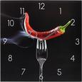 Wanduhr Red Hot Chilli Pepper - Rot/Schwarz, MODERN, Glas/Metall (30/30/3,5cm) - MÖMAX modern living