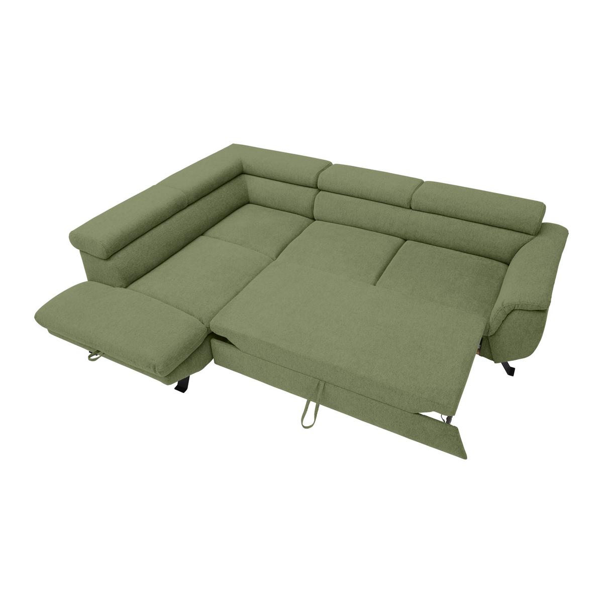 Kutna Garnitura Raven - maslinasto zelena/crna, Moderno, tekstil/metal (96/76-92/257cm) - Modern Living