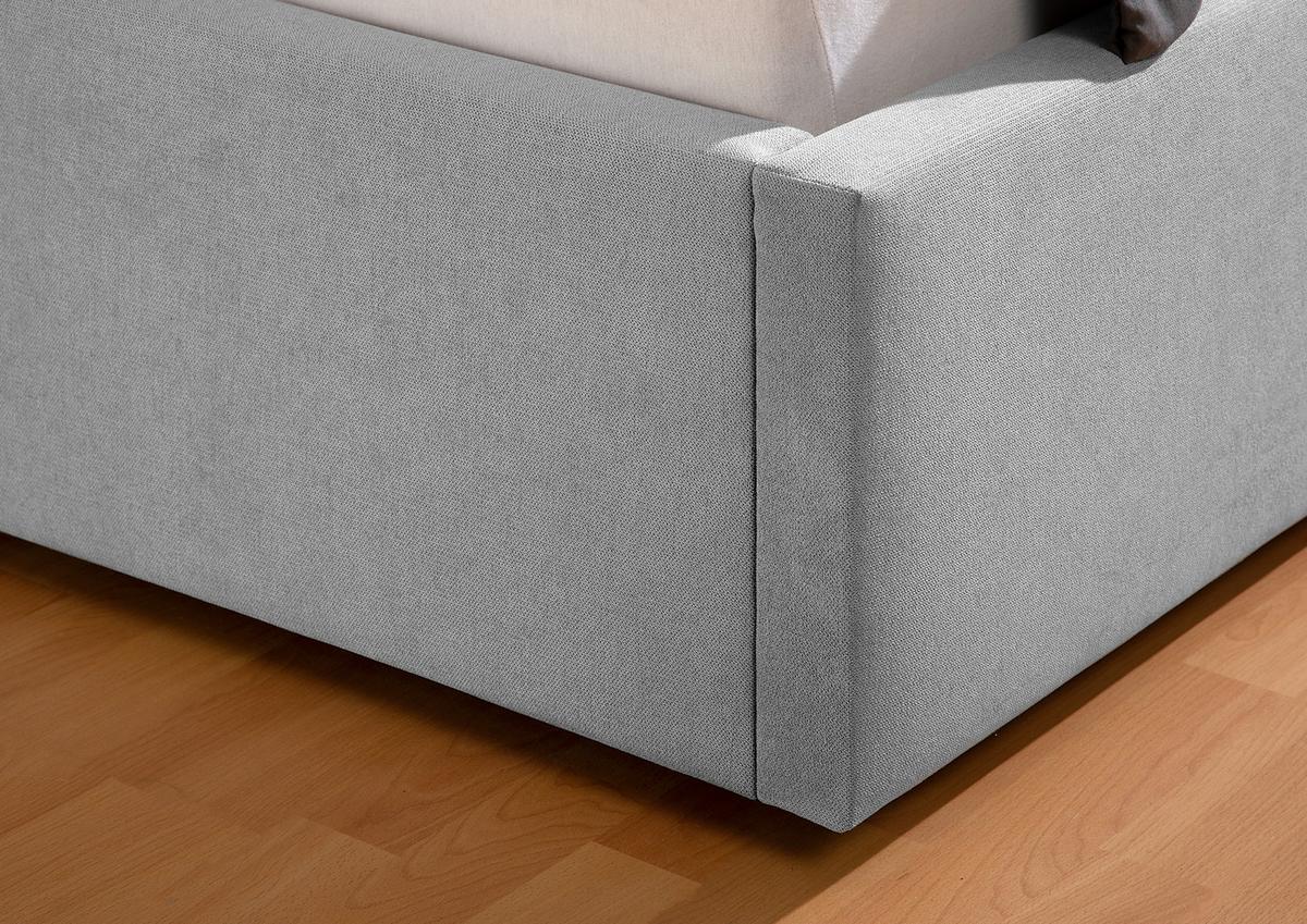 Polsterbett Stacey Grau ca. 100x200 cm - Schwarz/Grau, MODERN, Kunststoff/Textil (100/200cm) - Livetastic