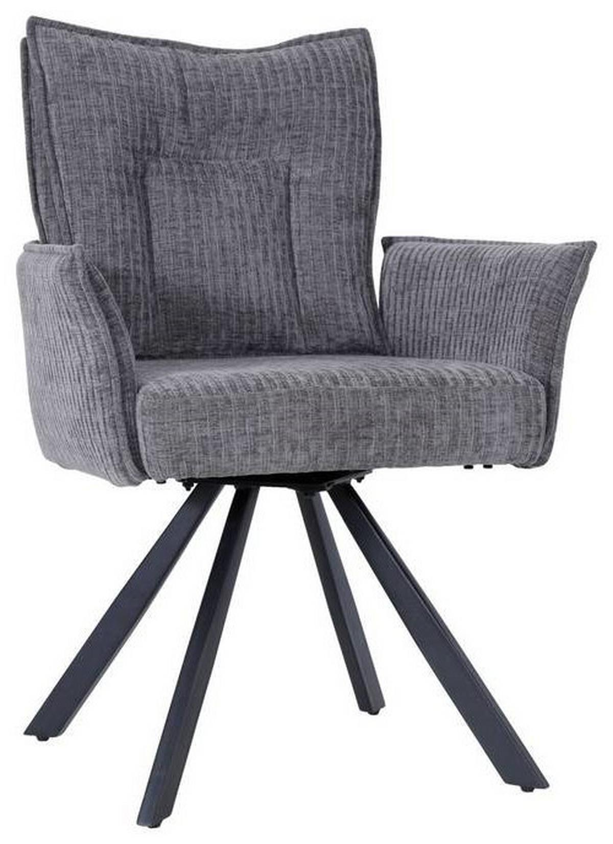 KRZESŁO Z PODŁOKIETNIKAMI OSCAR - czarny/szary, Modern, metal/drewno (63/91/63cm) - MID.YOU
