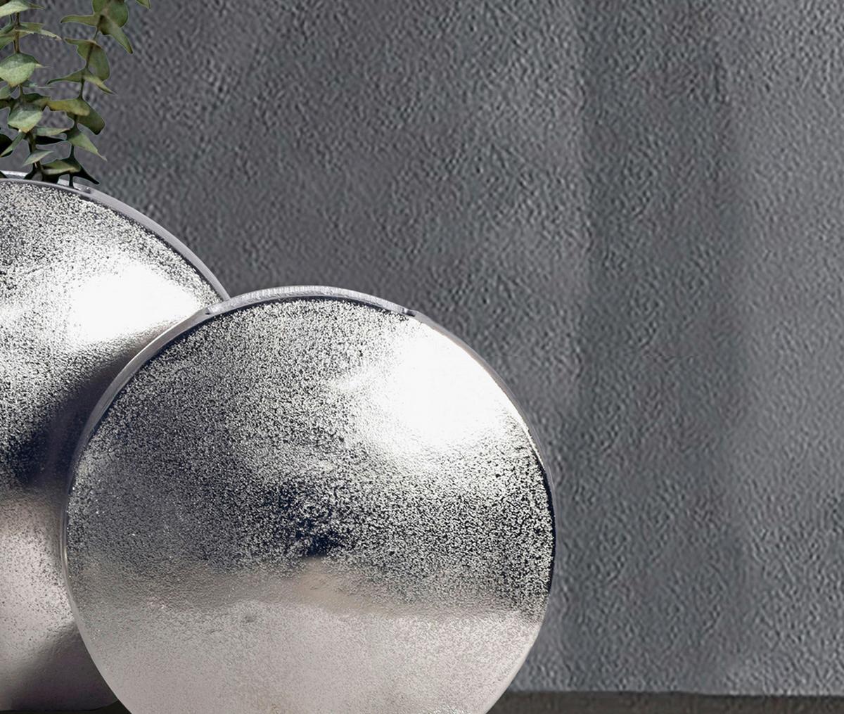 DEKOVASE Dekovase 2er Set Silber - Silberfarben, Design, Metall (35/34/13,5cm) - Livetastic
