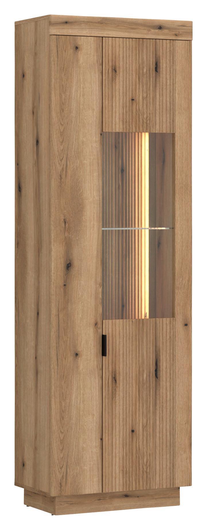 Vitrina Delamar - boje hrasta, Trend, staklo/drvni materijal (62,2/197,8/39,6cm) - Modern Living