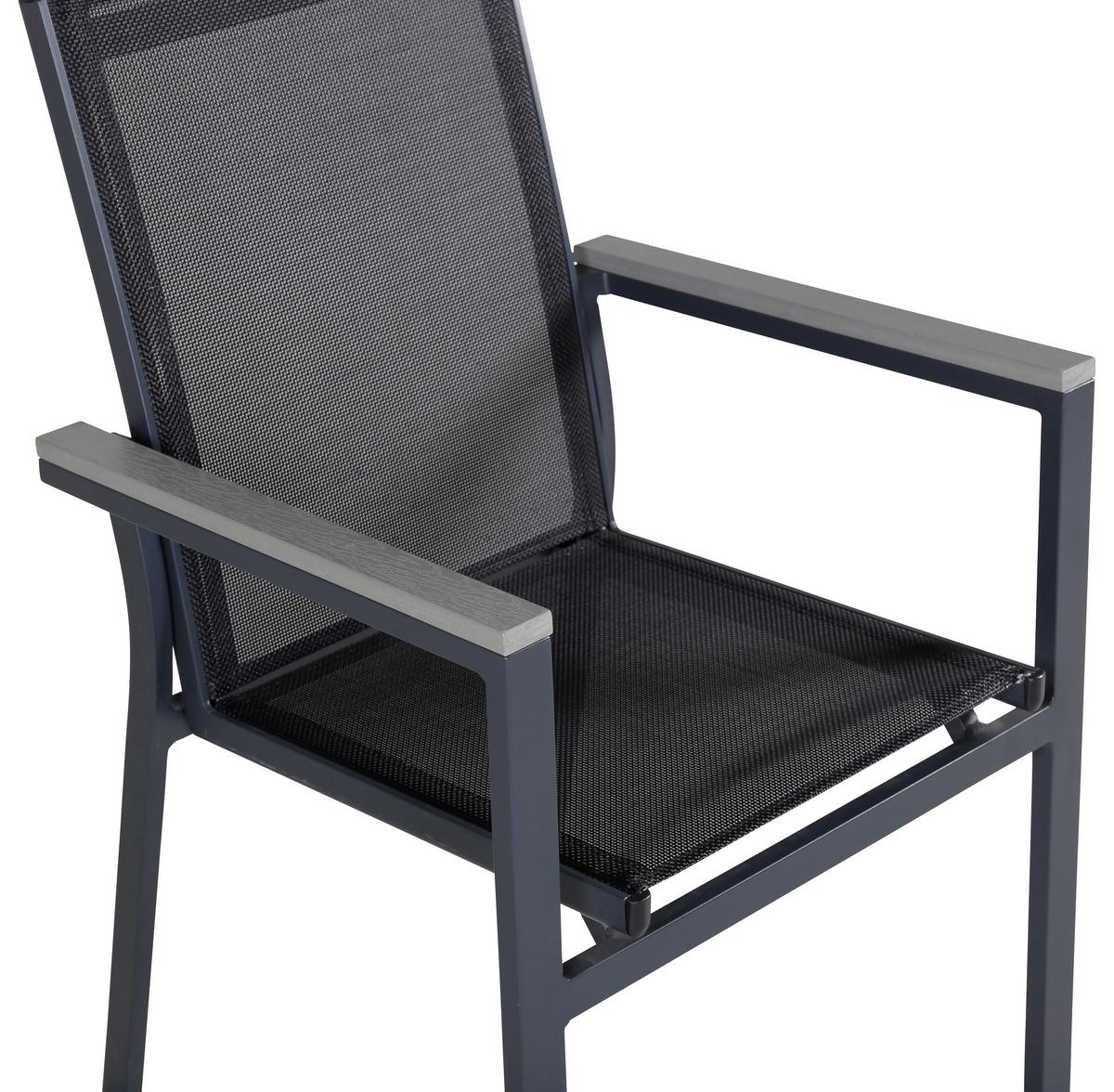 GARTENSTUHL-SET PARMA - Schwarz, KONVENTIONELL, Textil/Metall (57/90/59cm) - Gardenson