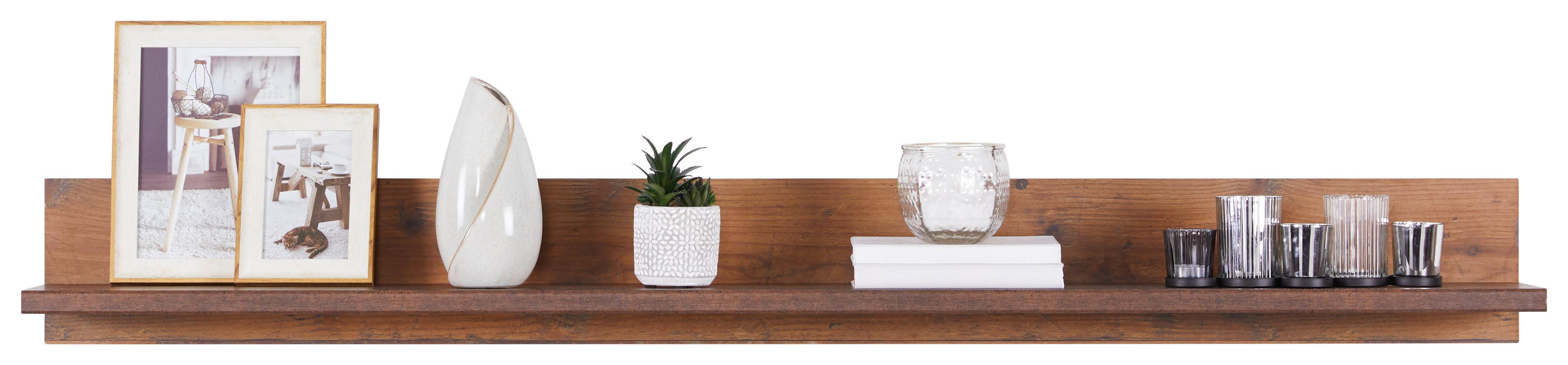 Stenska Polica Ontario, Barva Hrasta - barve hrasta, Trend, leseni material (160/18/21,60cm) - Modern Living