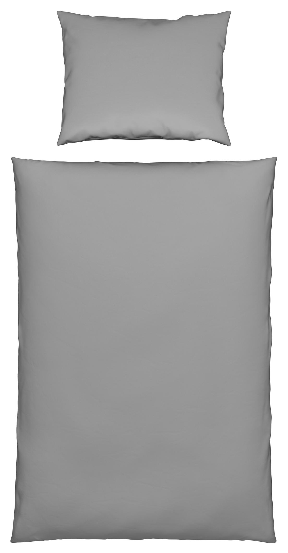 Bettwäsche Bio-Anna Uni Platinfarben ca. 140x200cm - Platinfarben, Natur, Textil (140/200cm) - ecoTree