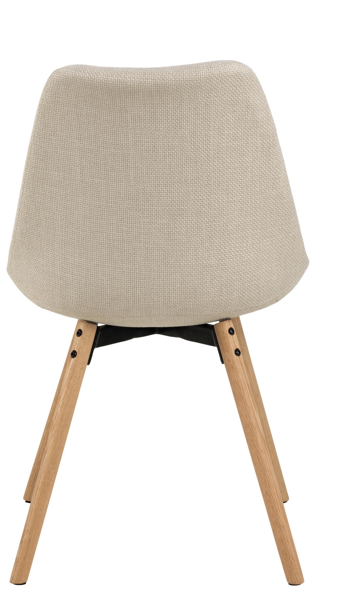 KRZESŁO ERICA - beżowy/kolor dębowy, Konventionell, tkanina/drewno (49/84/55cm) - MID.YOU