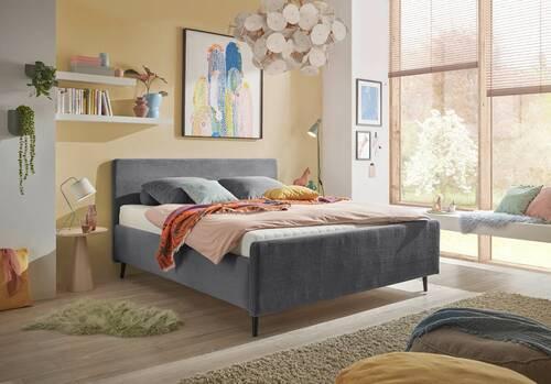Polsterbett Peach ca. 180x200 cm Dunkelgrau - Dunkelgrau/Schwarz, MODERN, Holz/Holzwerkstoff (180/200cm) - MID.YOU