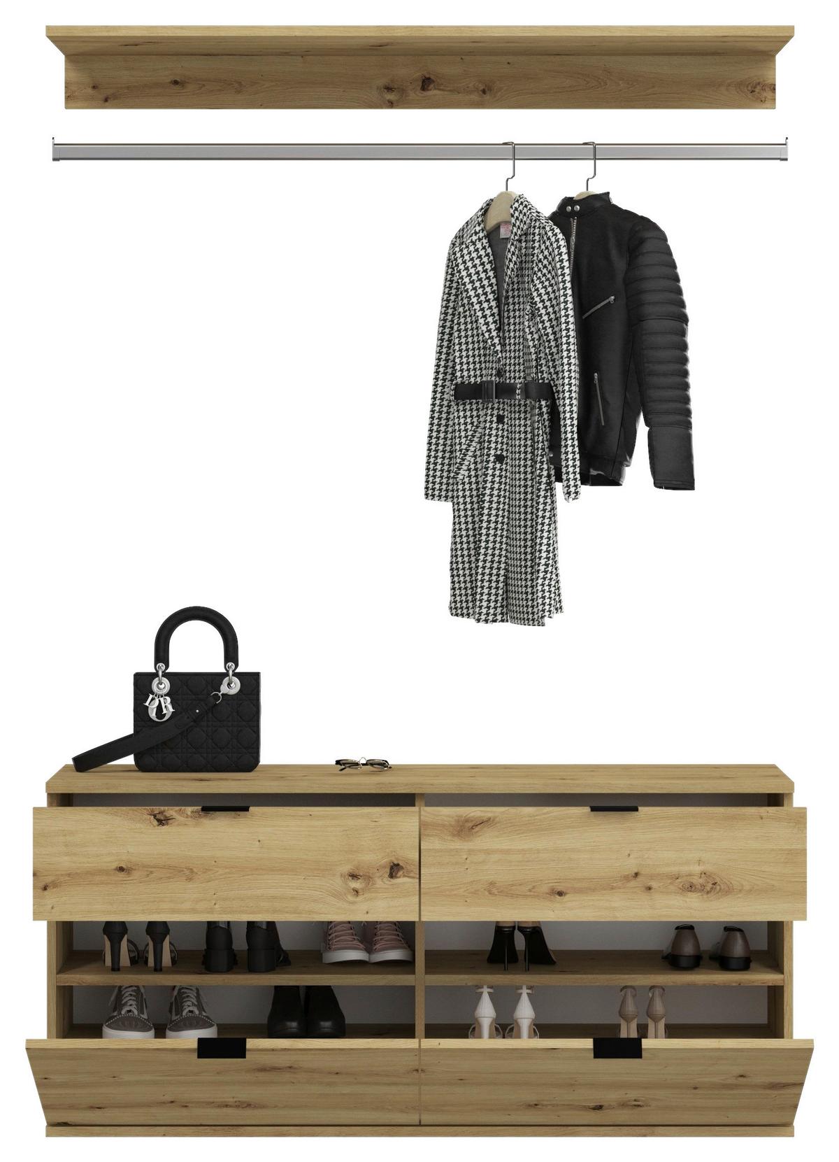 Garderobe Projekt X ca. 212x193 cm Artisan Eiche - KONVENTIONELL, Glas/Holzwerkstoff (212/193/34cm) - MID.YOU