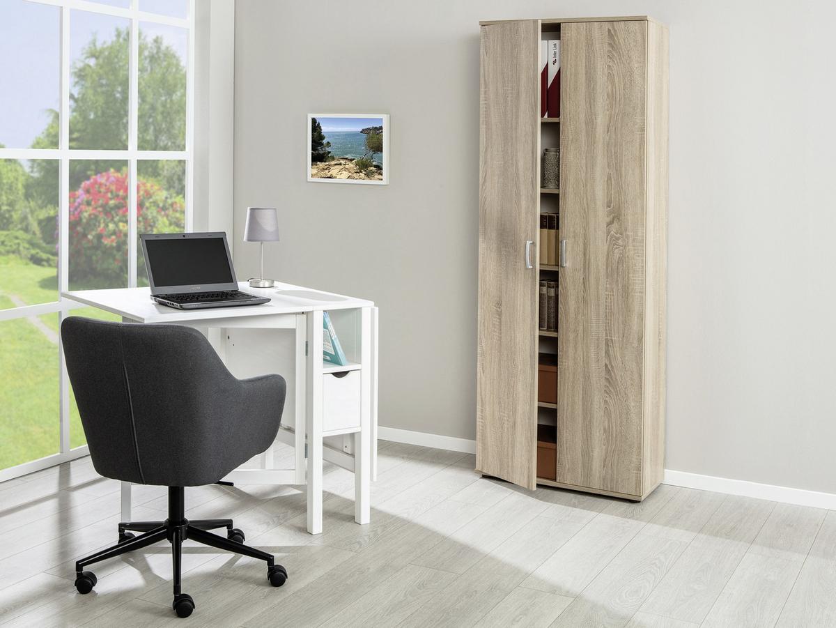 Mehrzweckschrank Gallo Sonoma Eiche ca. 70x189x34cm - Schwarz/Sonoma Eiche, Basics, Holzwerkstoff/Kunststoff (70/189/34cm) - MID.YOU