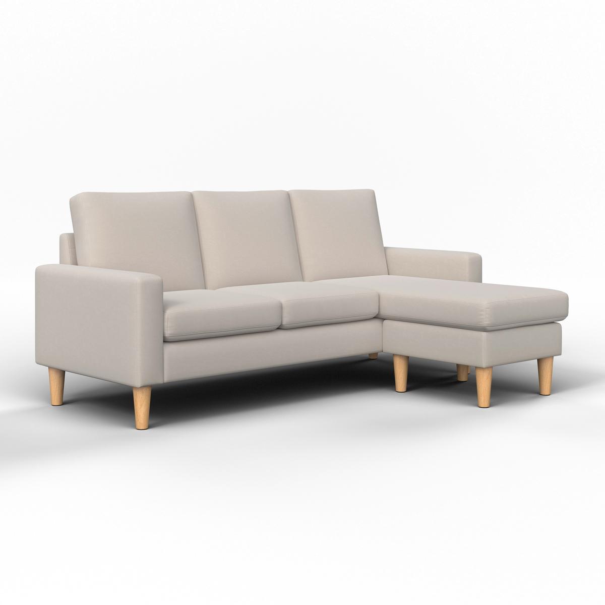 Sarokkanapé Noemie - bézs/natúr, Modern, textil/fa (198/86/78-135cm) - Bessagi Home