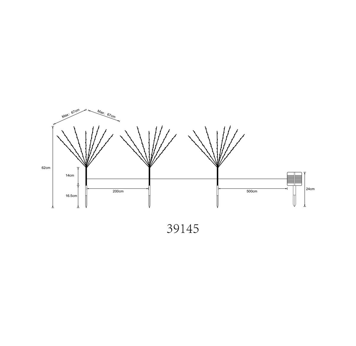 Solarleuchte 39145 max. 0,06 Watt - Braun, Basics, Kunststoff (900/62cm) - Globo